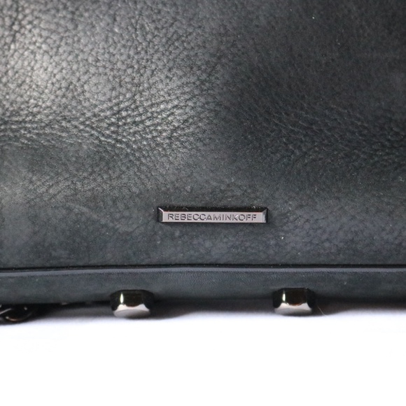 Rebecca Minkoff Black Suede Leather Avery Crossbody Chain Link Strap - Picture 3 of 10